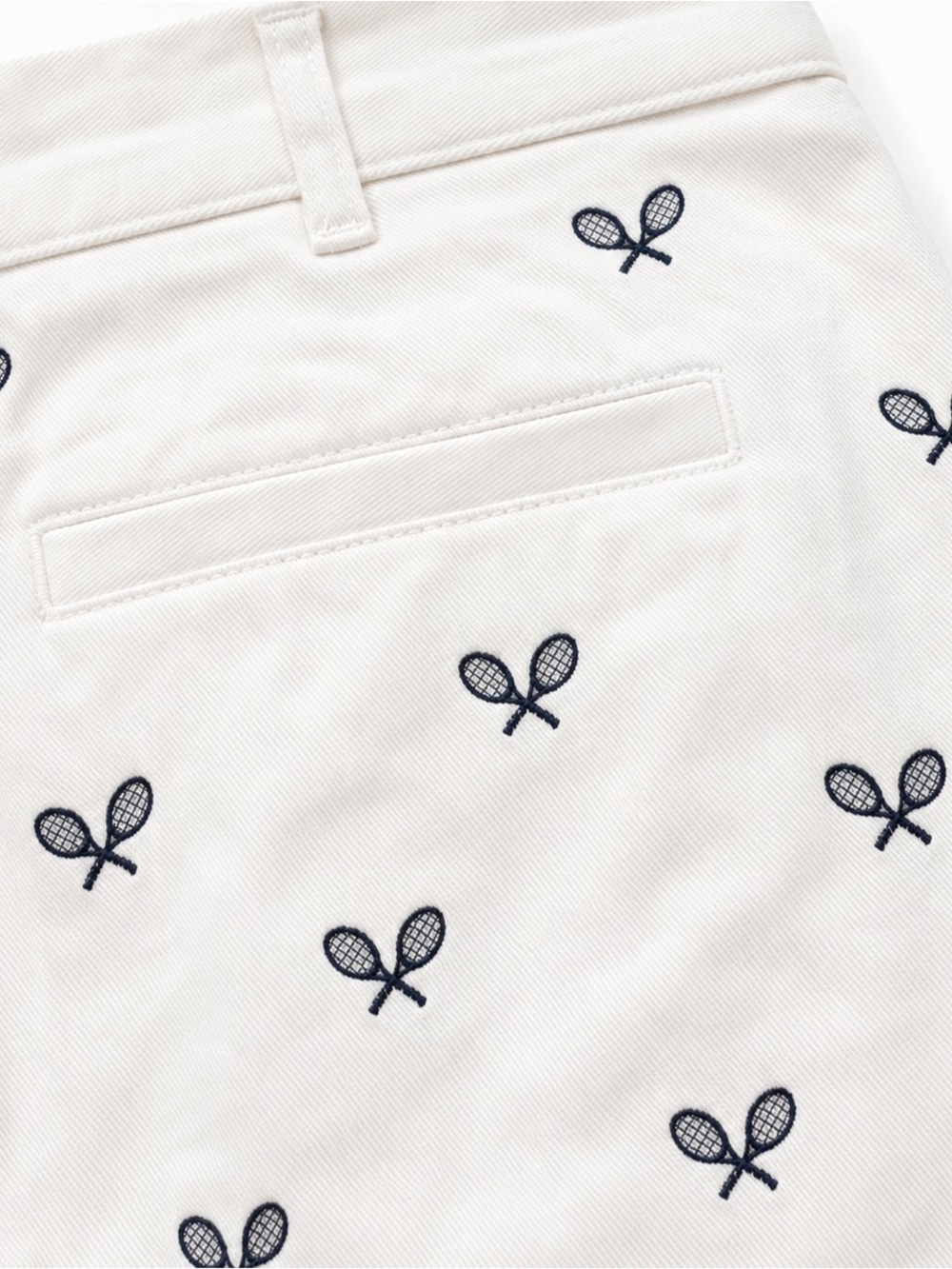 J. Crew White Shorts with Navy Tennis Racket Embroidery - Picture 3 of 7